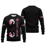 Blisscorners Black Cat With The Moon Custom Name Cat Mom 3D Shirt Gift For Cat Lovers