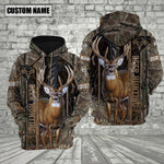 Blisscorners Brown Camo Deer Hunting Custom Name Shirt 3D All Over Printed Clothes