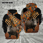Blisscorners Boar Hunting Orange Camo Custom Name Shirt 3D All Over Printed Clothes