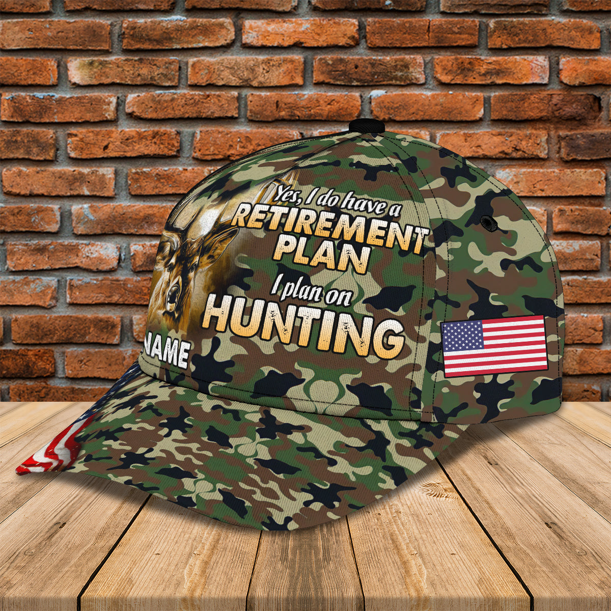 Blisscorners American Retirement Plan On Hunting Classic Personalized Cap