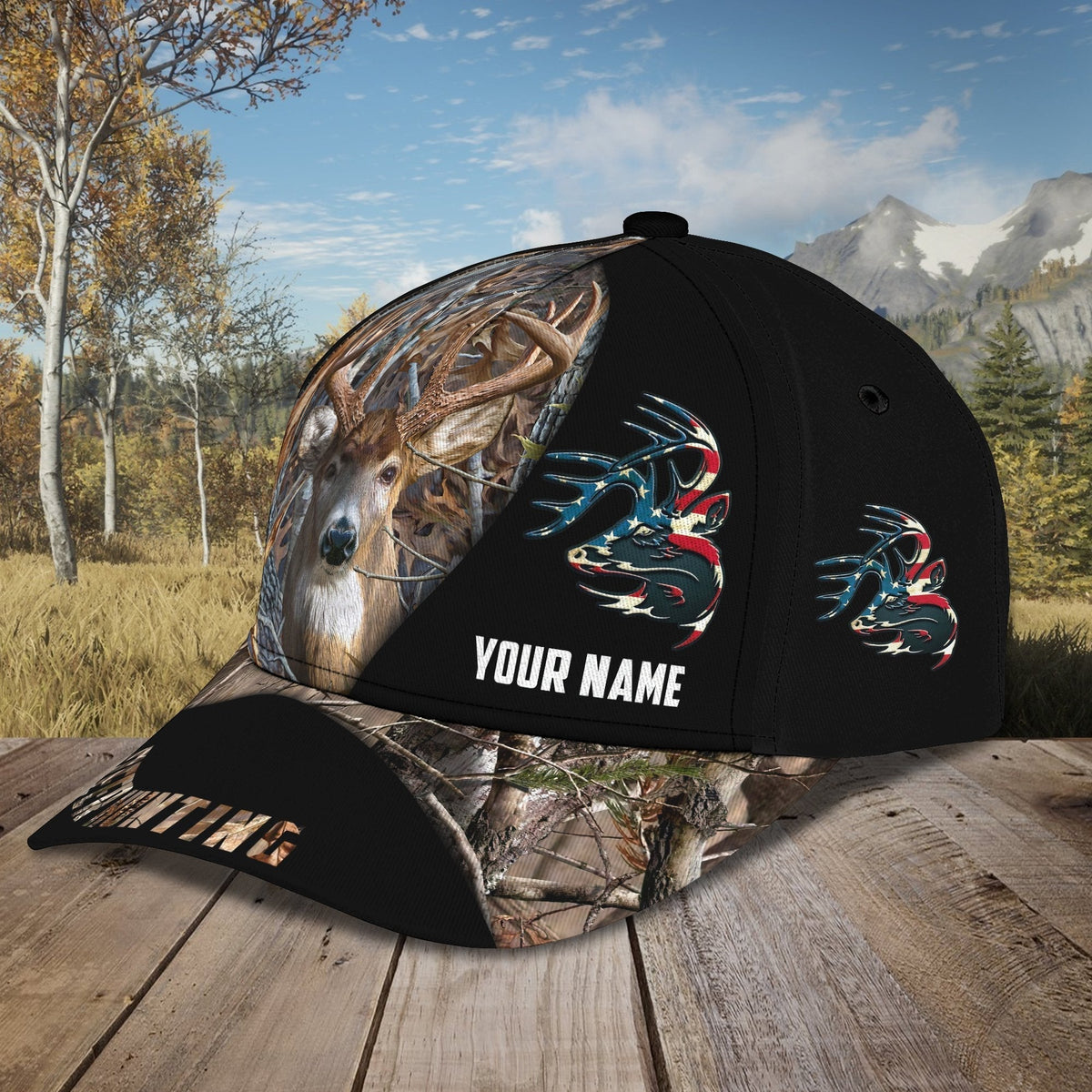 Blisscorners Deer Hunting America Classic Personalized Cap