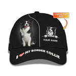 Blisscorners Border Collie Custom Name Classic Cap Gift For Dog Lover 3D Hat
