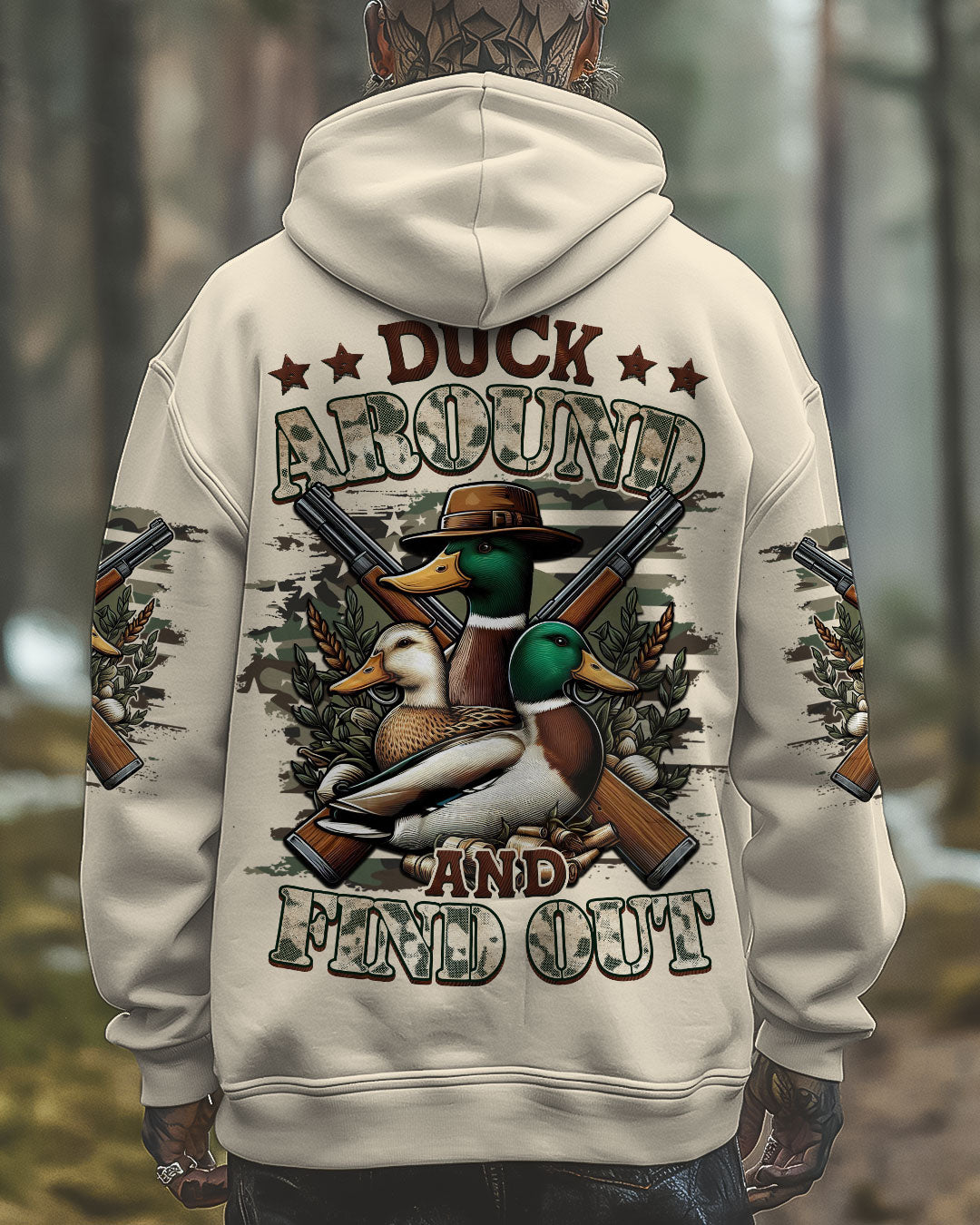 BLISSCORNERS DUCK AROUND AND FIND OUT HUNTING ALL OVER PRINT
