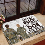 Blisscorners Premium Custom Old Buck Sweet Doe Hunting Door Mats 3D Printed Personalized - Brown