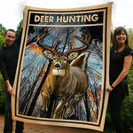 Blisscorners Deer Hunting Fleece Blanket 2 Size Template - Blanket