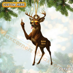Blisscorners Personalized Sun Glass Funny Moose Fukin Acrylic Christmas Ornament - Custom Decoration Holiday Gift for Hunters 2D Flat