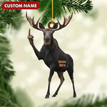Blisscorners Personalized Funny Moose Fukin Acrylic Christmas Ornament - Custom Decoration Holiday Gift for Hunters 2D Flat
