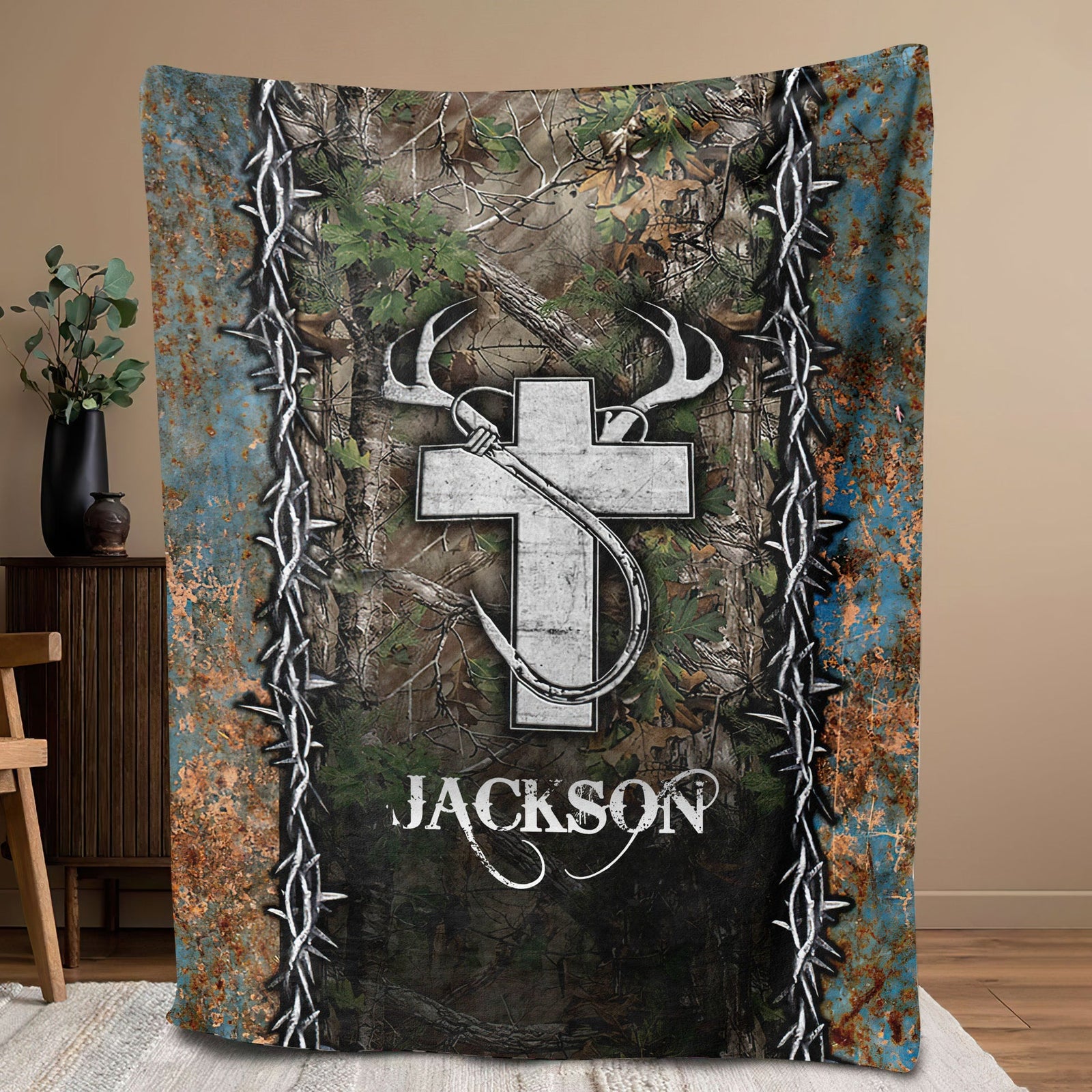 Blisscorners Personalized Fishing Blanket, Hunting Blanket, Custom Name Soft Cozy Sherpa Fleece Throw Blankets, Gift For Grandpa, Dad, Husband, Fisherman
LM1711
