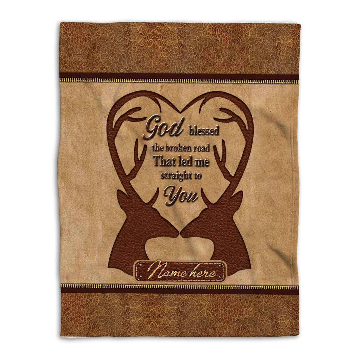 Blisscorners Personalized Hunting Blanket, Deer Hunting Buck Hunter Couple Valentine Sherpa Fleece Blanket, Custom Name Soft Cozy Plush Throw Blanket LM1711