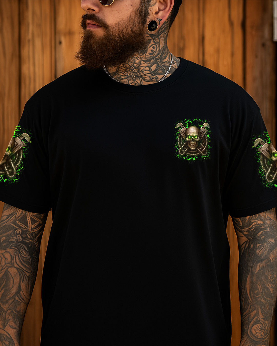 BLISSCORNERS ALWAYS BE NICE TO PLUMBERS SKULL ALL OVER PRINT