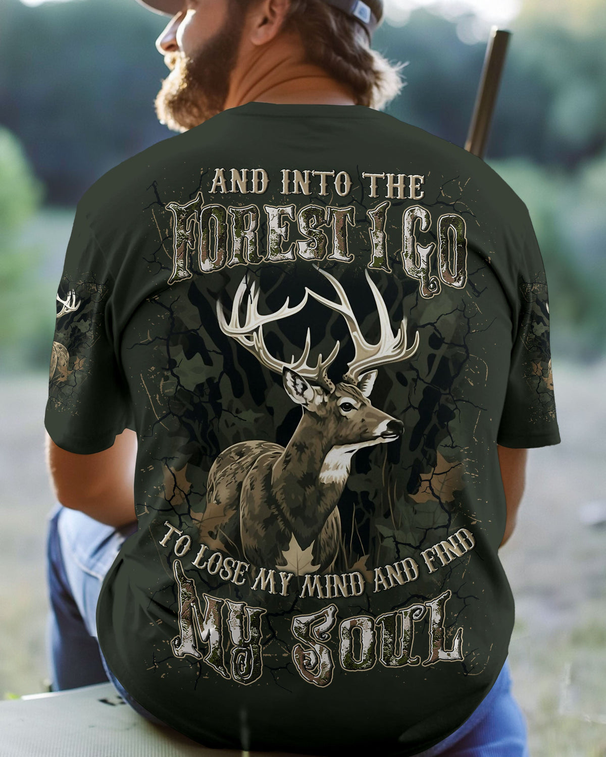 BLISSCORNERS AND INTO THE FOREST I GO DEER ALL OVER PRINT