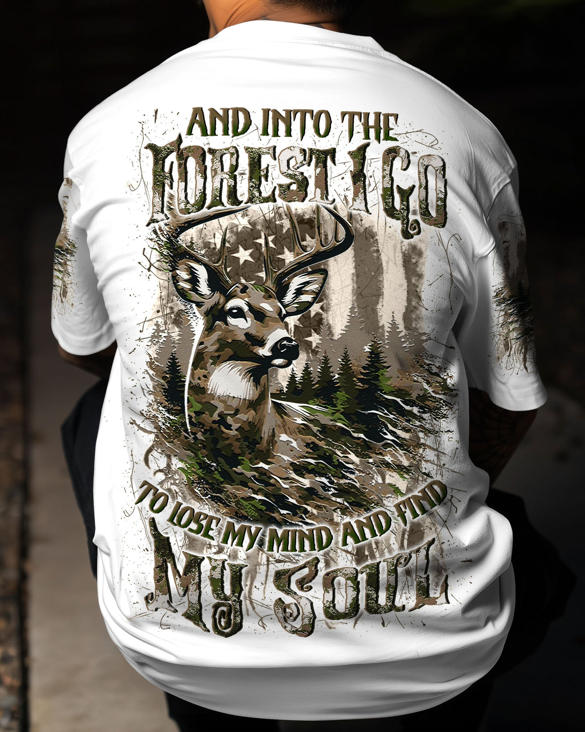BLISSCORNERS AND INTO THE FOREST I GO DEER ALL OVER PRINT