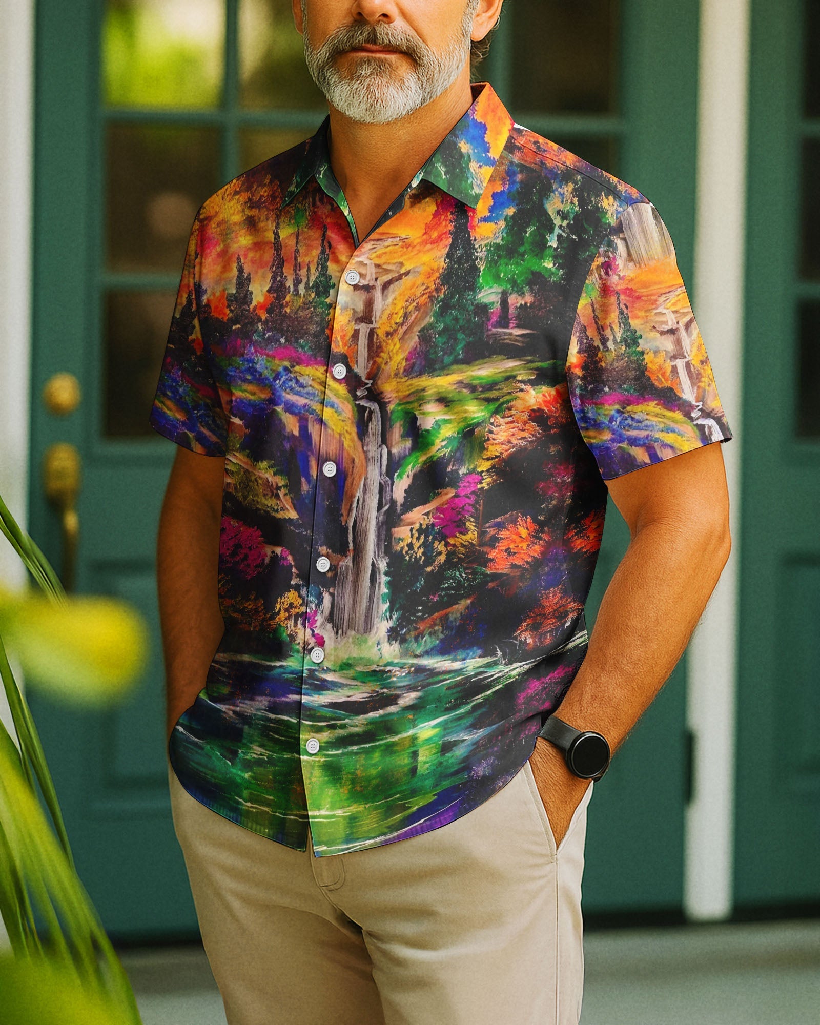BLISSCORNERS NATURE SCENE HAWAIIAN SHIRT
