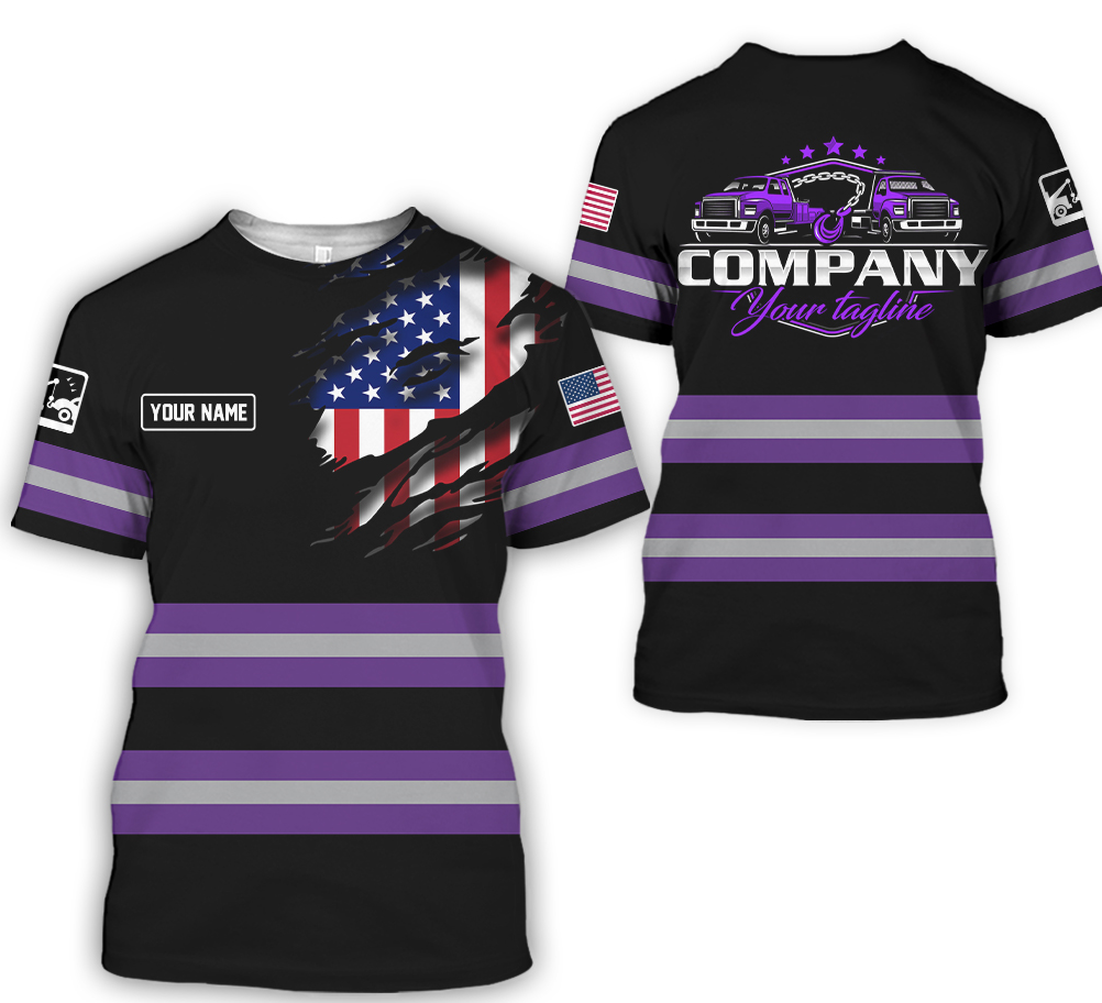 Blisscorners Custom Name Purple Shirt for Husband, Truck Driver, Long Haul CDL Gift, Diesel Mechanic Shirt, Apparel Trucker