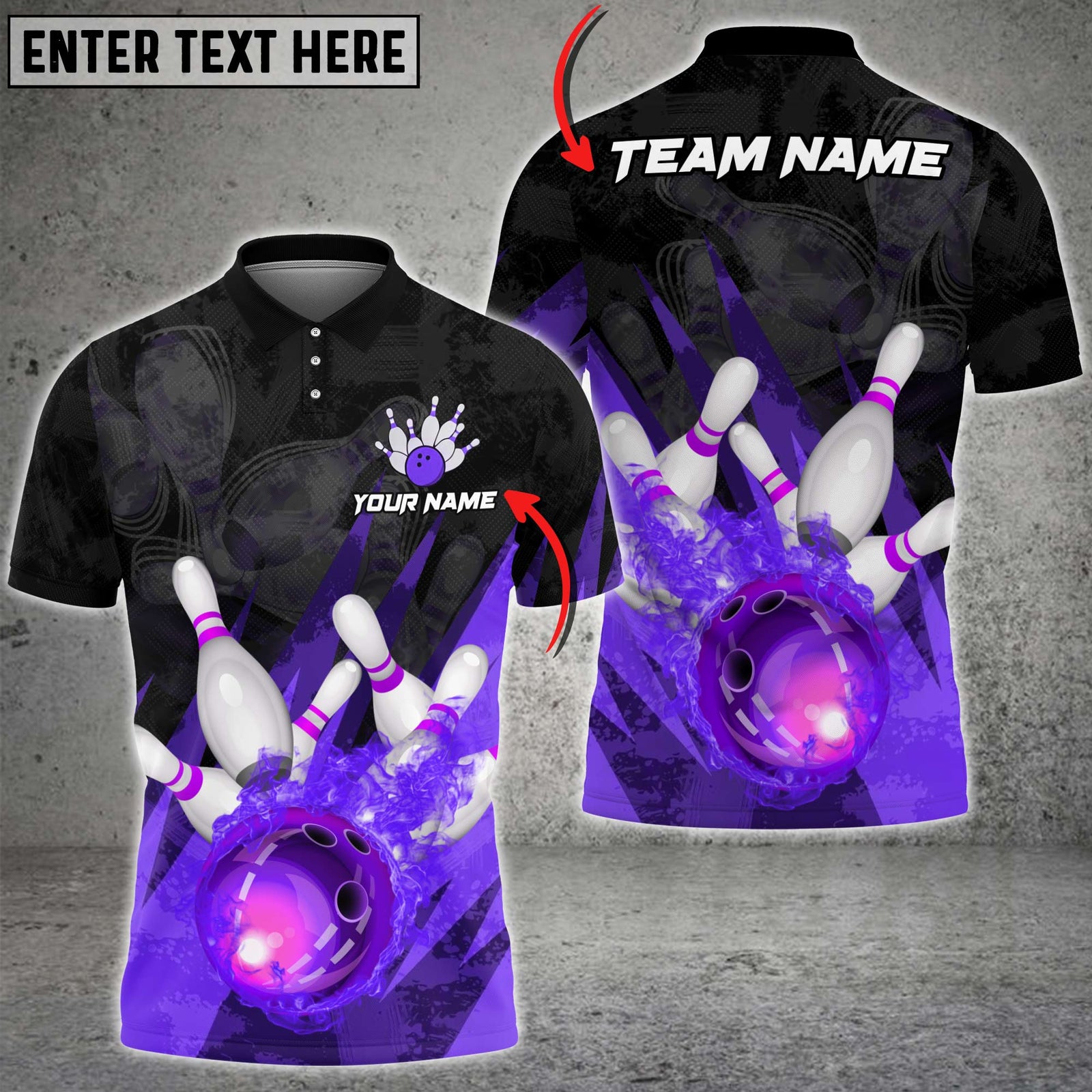 Blisscorners Bowling Strike Flame Multicolor Customized Name, Team Name 3D Shirts