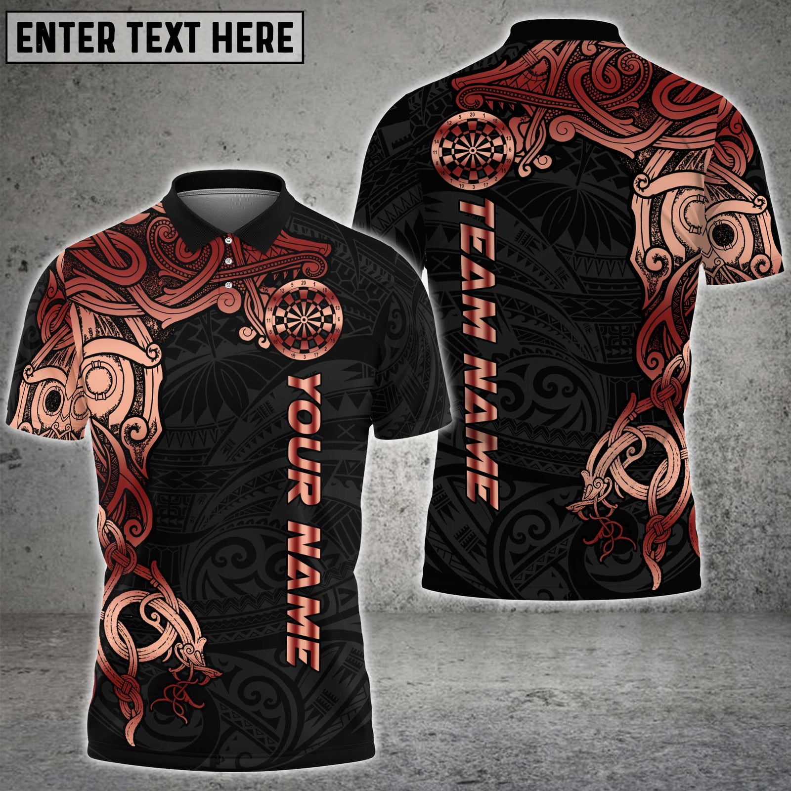 Blisscorners Darts Tribal Gold Pattern Multicolor Customized Name, Team Name 3D Shirts