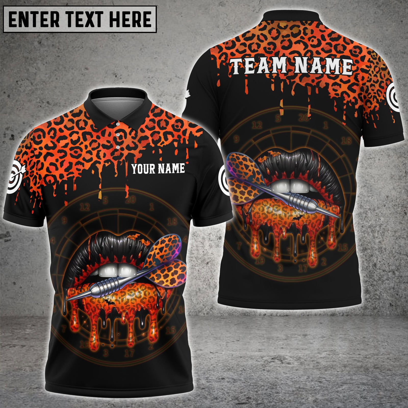 Blisscorners Darts Leopard Lips Dartboard Multicolor Customized Name, Team Name 3D Shirts
