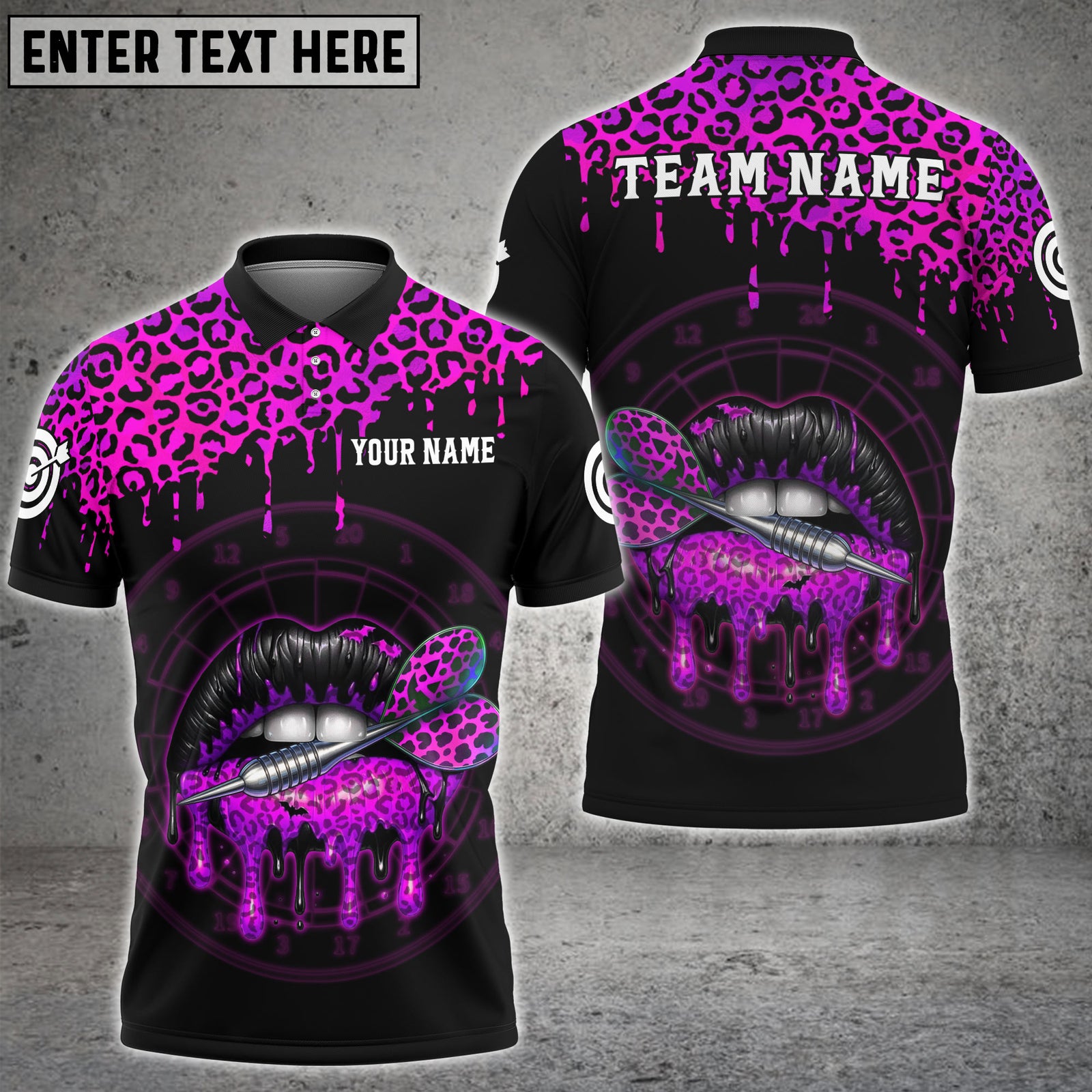 Blisscorners Darts Leopard Lips Dartboard Multicolor Customized Name, Team Name 3D Shirts