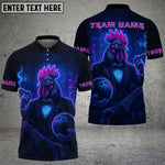 Blisscorners Bowling Neon Rooster Multicolor Customized Name, Team Name 3D Shirts