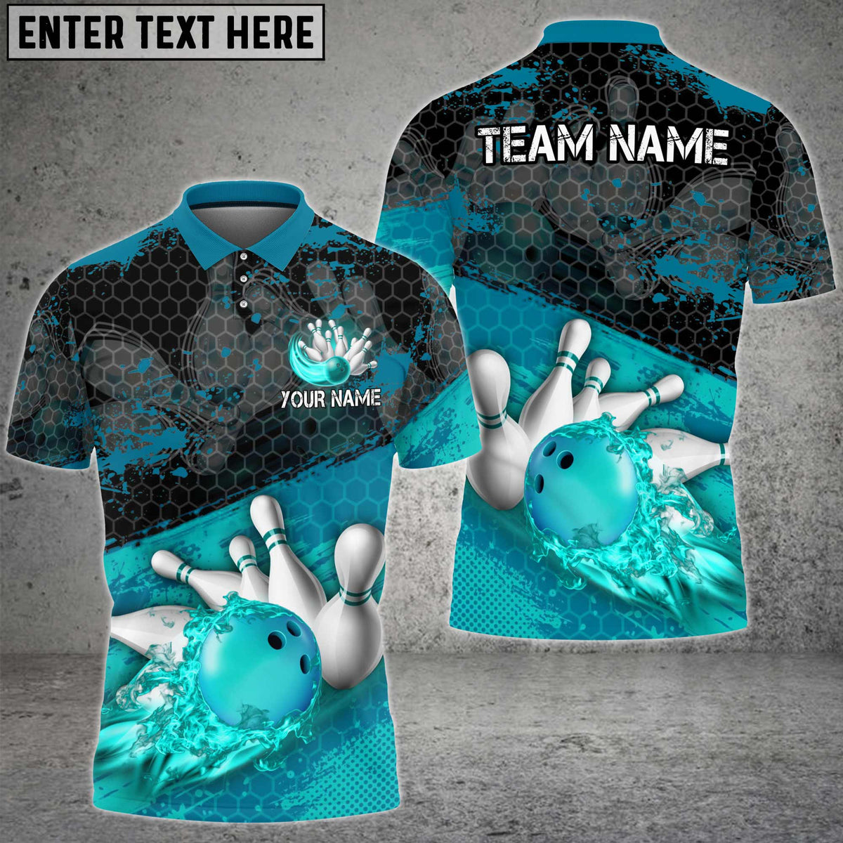 Blisscorners Bowling Splash Multicolor Customized Name, Team Name 3D Shirts