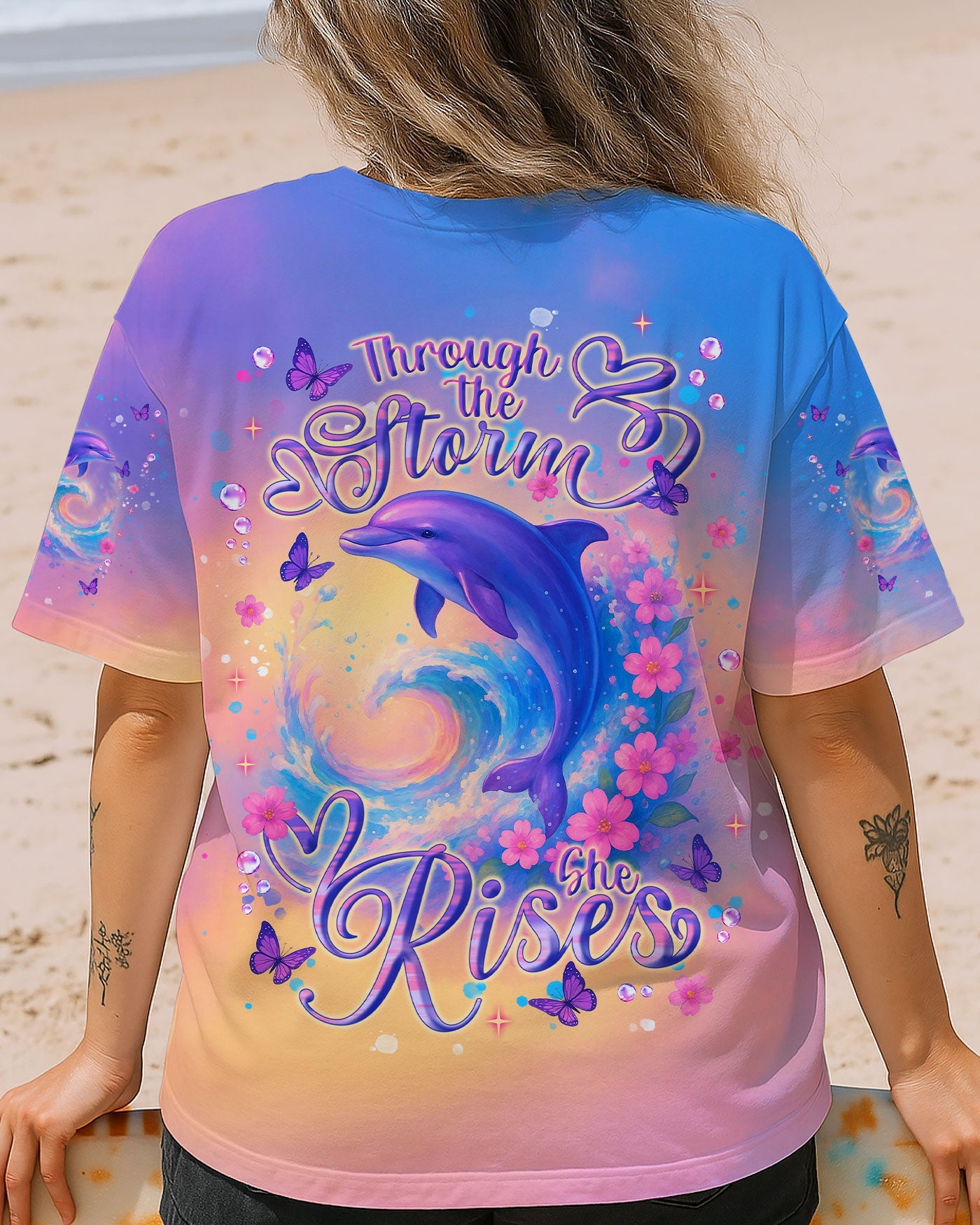 BLISSCORNERS THROUGH THE STORM DOLPHIN ALL OVER PRINT