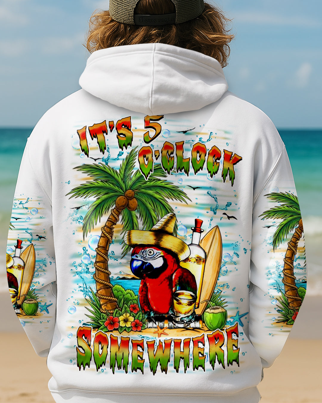 BLISSCORNERS IT'S 5 O'CLOCK SOMEWHERE PARROT ALL OVER PRINT