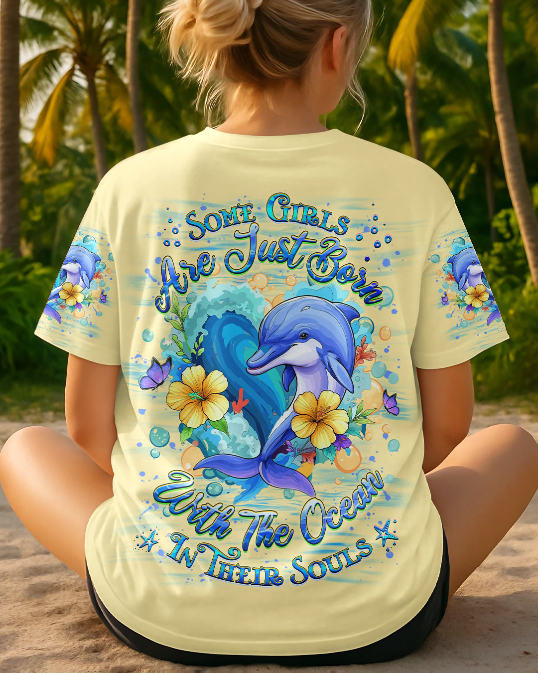 BLISSCORNERS SOME GIRLS ARE JUST BORN DOLPHIN ALL OVER PRINT