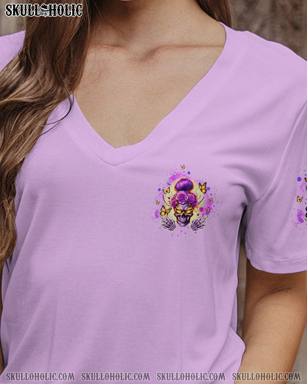 BLISSCORNERS YOU COULDN'T HANDLE ME MESSY BUN SKULL ALL OVER PRINT