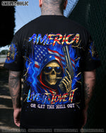 BLISSCORNERS AMERICA LIVE IT LOVE IT OR GET THE HELL OUT ALL OVER PRINT