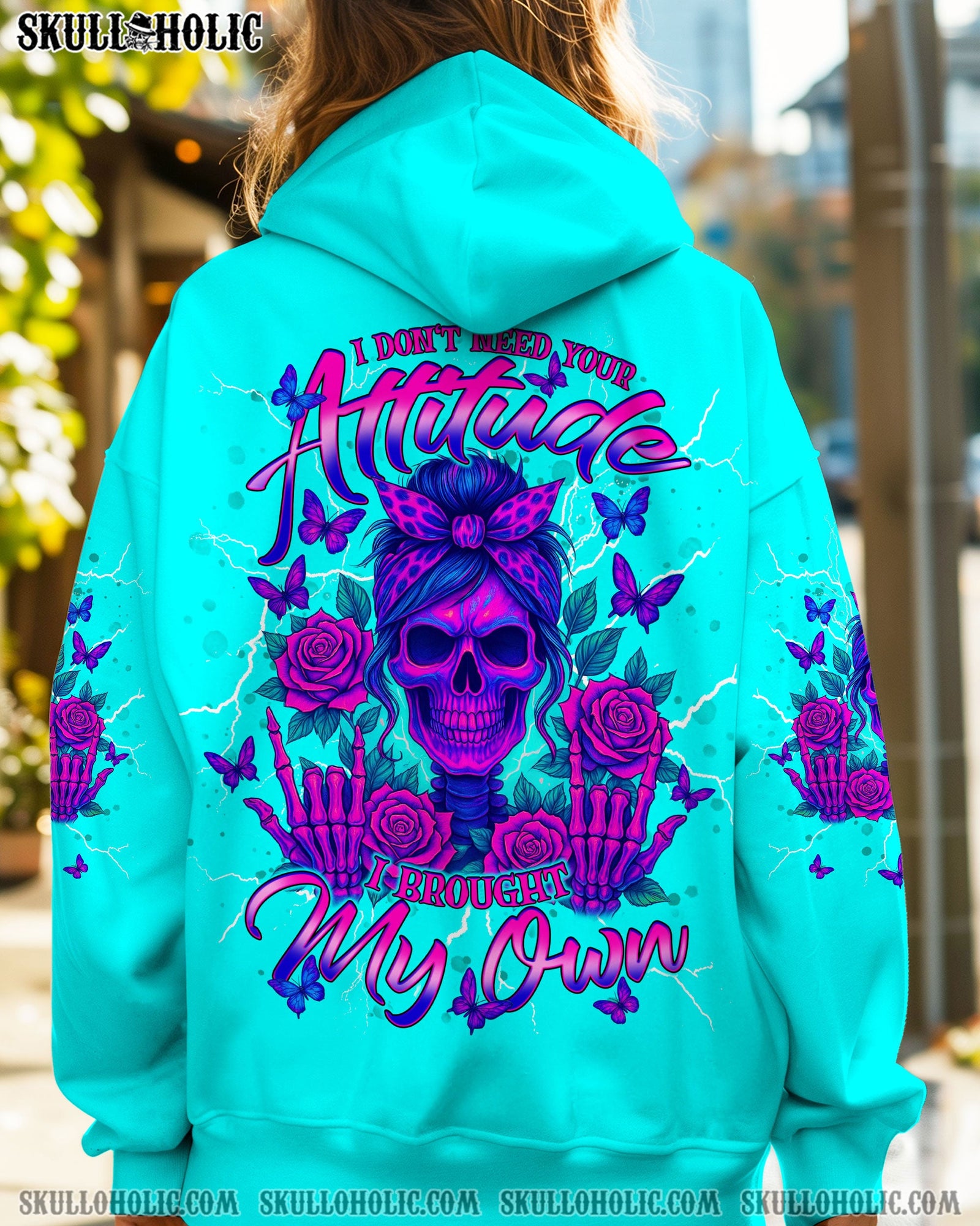 BLISSCORNERS YOU CURSE TOO MUCH SKULL MESSY BUN ALL OVER PRINT