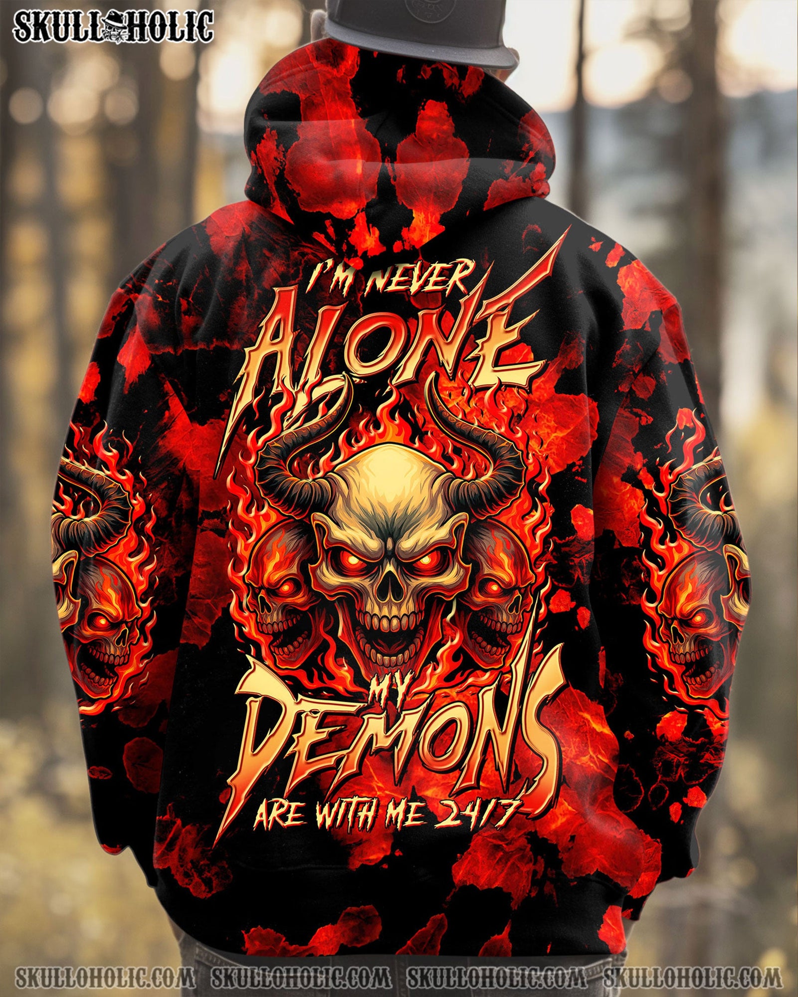 BLISSCORNERS I'M NEVER ALONE MY DEMONS ARE WITH ME 24/7 TIE DYE ALL OVER PRINT