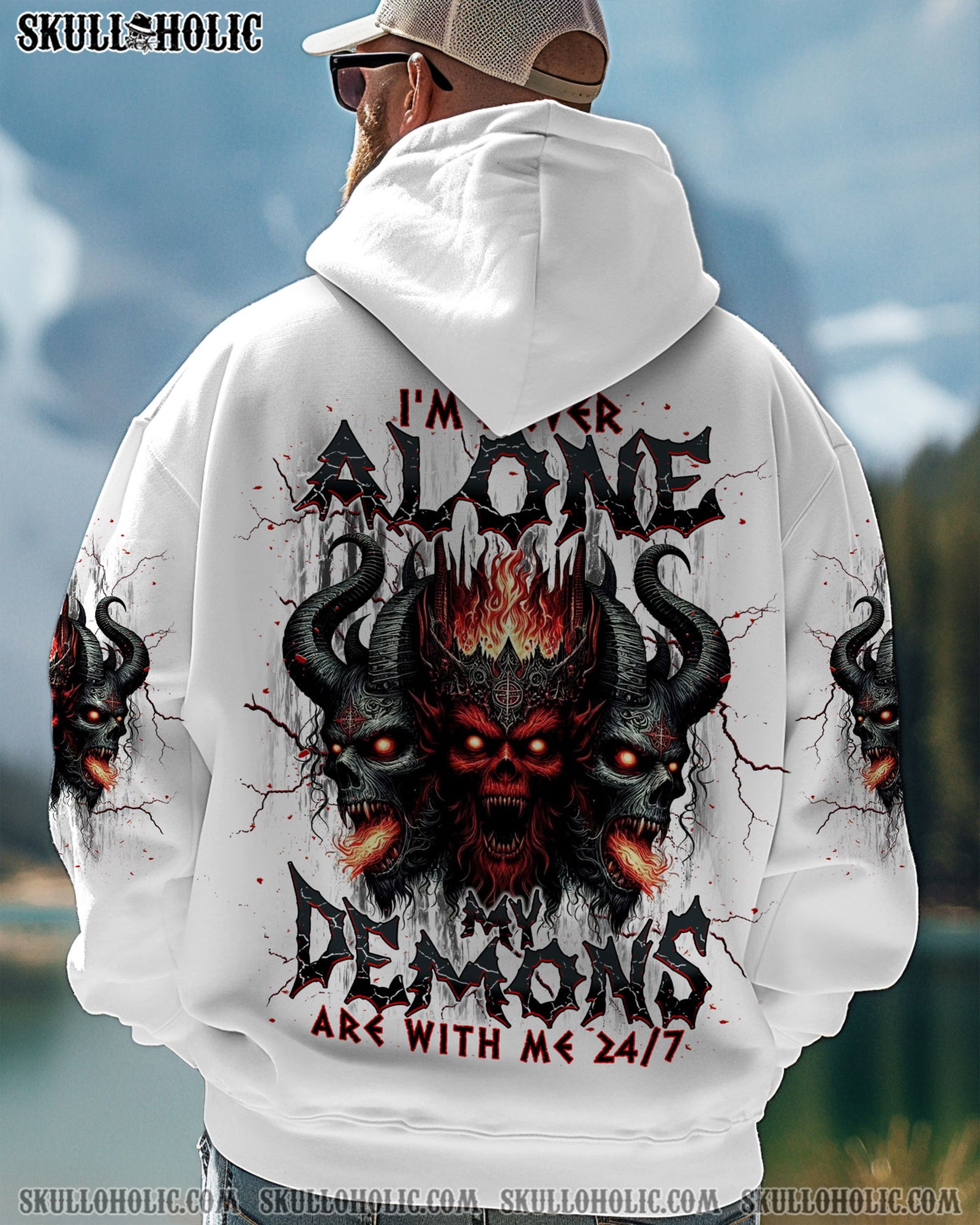 BLISSCORNERS I'M NEVER ALONE MY DEMONS ARE WITH ME 24/7 ALL OVER PRINT