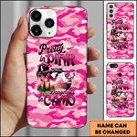 Blisscorners Hunting Girl Pink Camo Quote Art 3D Phonecase