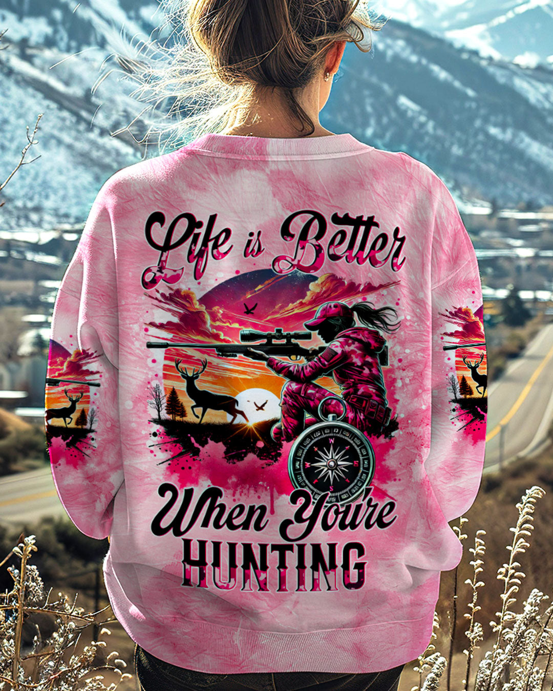 BLISSCORNERS (HOT DEAL) LIFE IS BETTER WHEN YOU'RE HUNTING ALL OVER PRINT