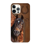 Horse Love Leather Pattern Personalized Phone Case - IPHONE
