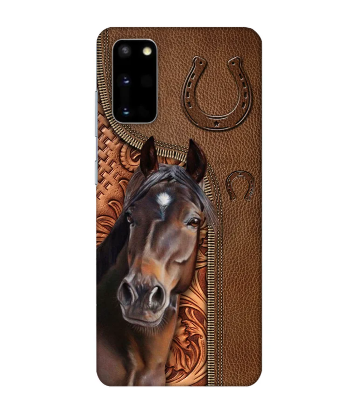 Horse Love Leather Pattern Personalized Phone Case - Samsung
