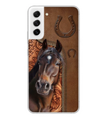 Horse Love Leather Pattern Personalized Phone Case - Samsung