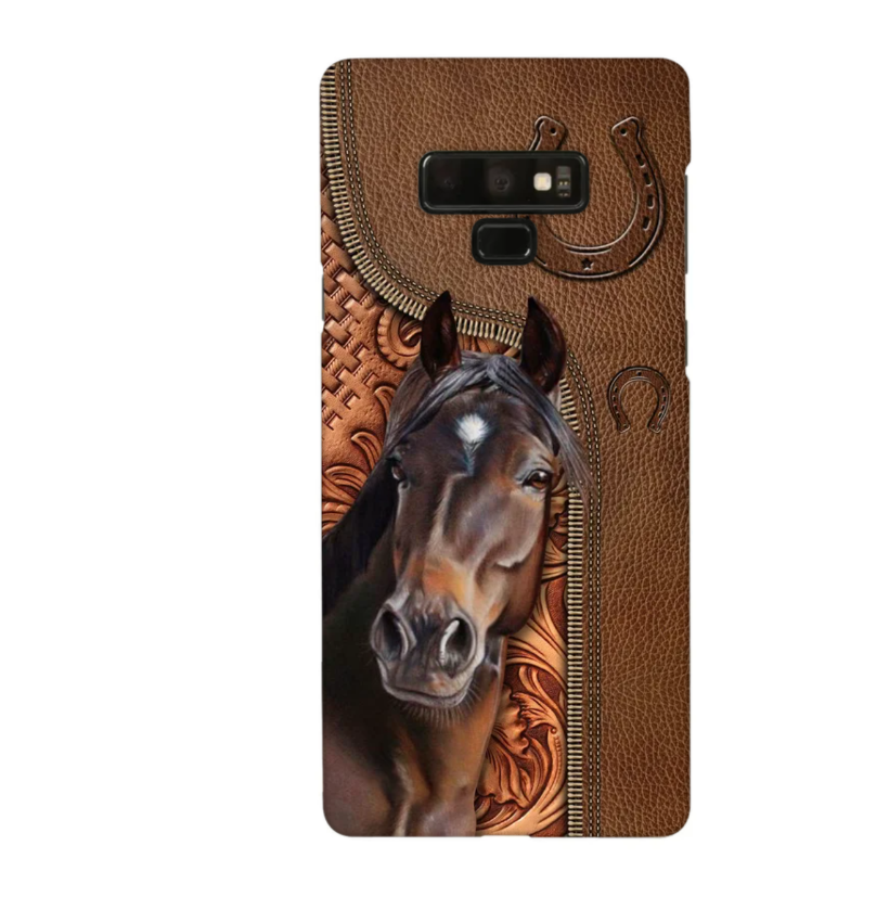 Horse Love Leather Pattern Personalized Phone Case - Samsung