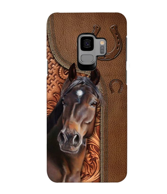 Horse Love Leather Pattern Personalized Phone Case - Samsung