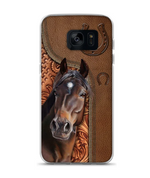 Horse Love Leather Pattern Personalized Phone Case - Samsung
