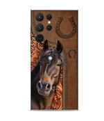 Horse Love Leather Pattern Personalized Phone Case - Samsung