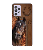 Horse Love Leather Pattern Personalized Phone Case - Samsung
