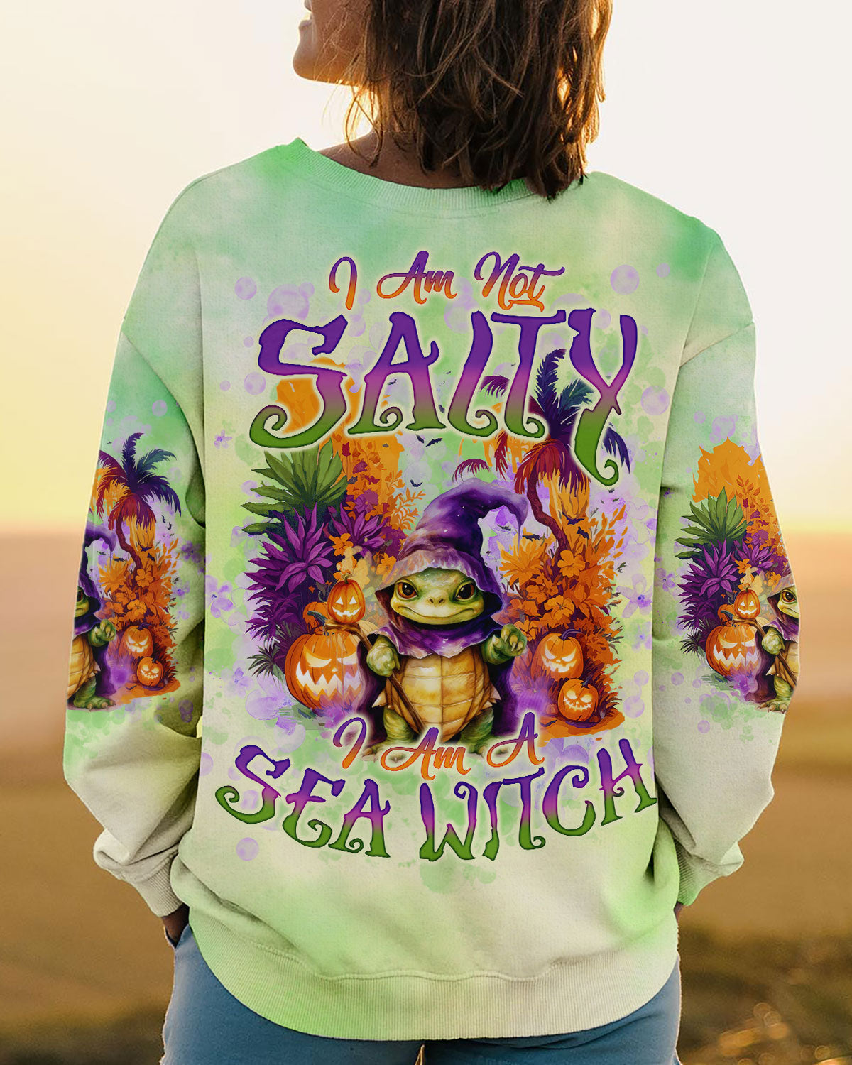 BLISSCORNERS I AM A SEA WITCH TURTLE HALLOWEEN ALL OVER PRINT