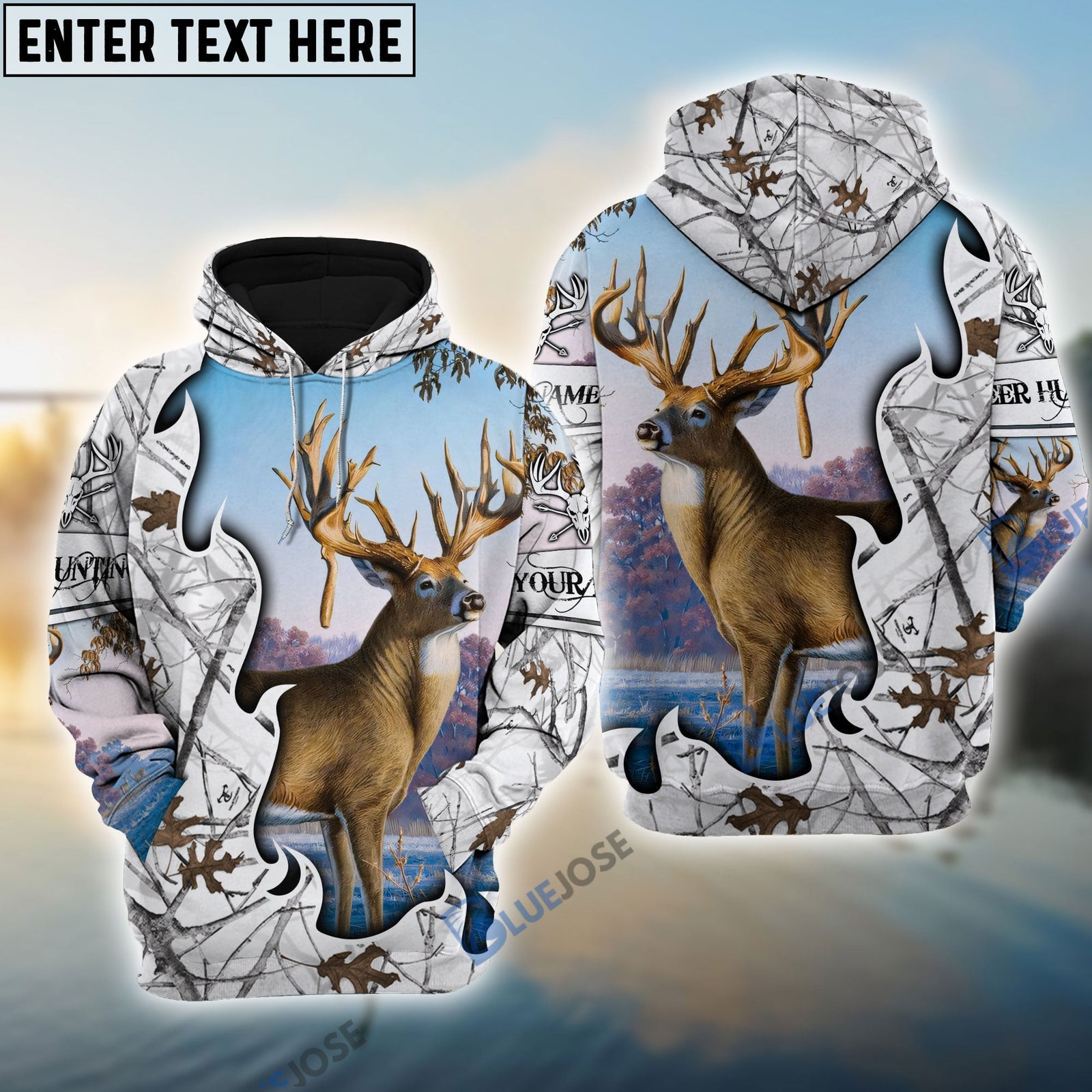Blisscorners Personalized Deer Hunting 3D Hoodie (3 Colors)