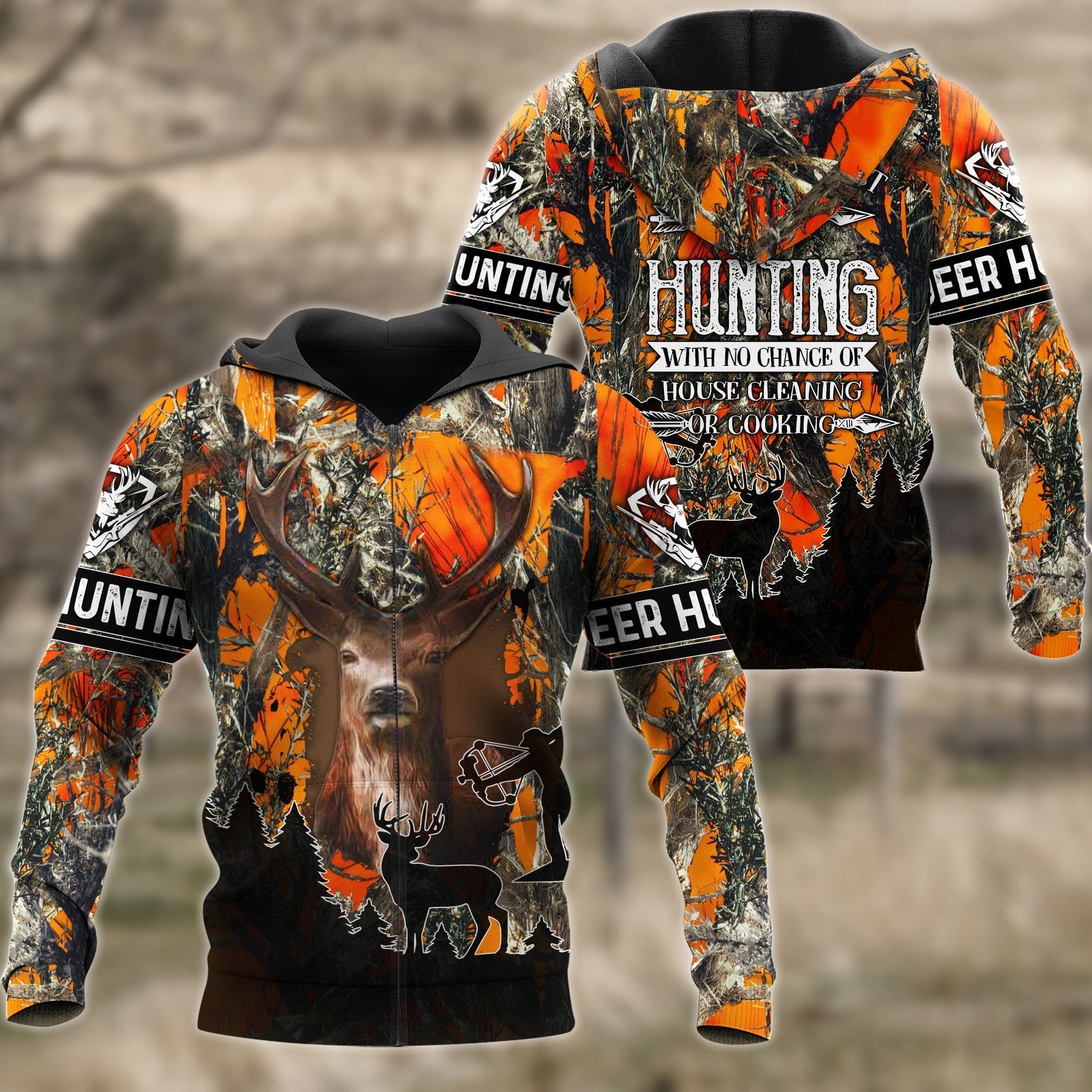 Blisscorners Weekend Forecast Hunting Deer All Over Printed 3D Shirts