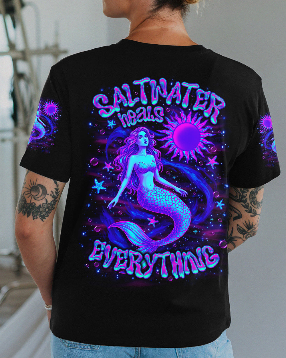 BLISSCORNERS SALTWATER HEALS EVERYTHING MERMAID ALL OVER PRINT
