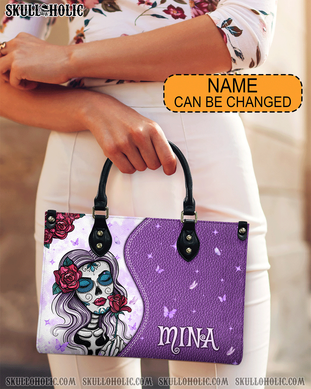 BLISSCORNERS SKULL LADY LEATHER HANDBAG