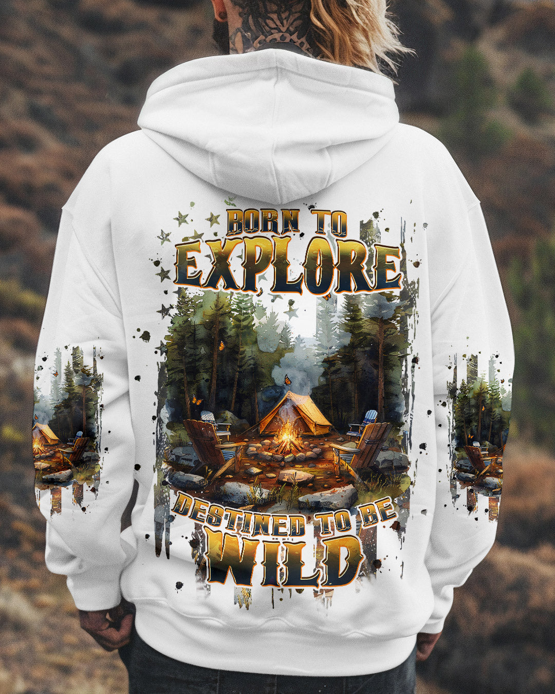 BLISSCORNERS BORN TO EXPLORE DESTINED TO BE WILD ALL OVER PRINT