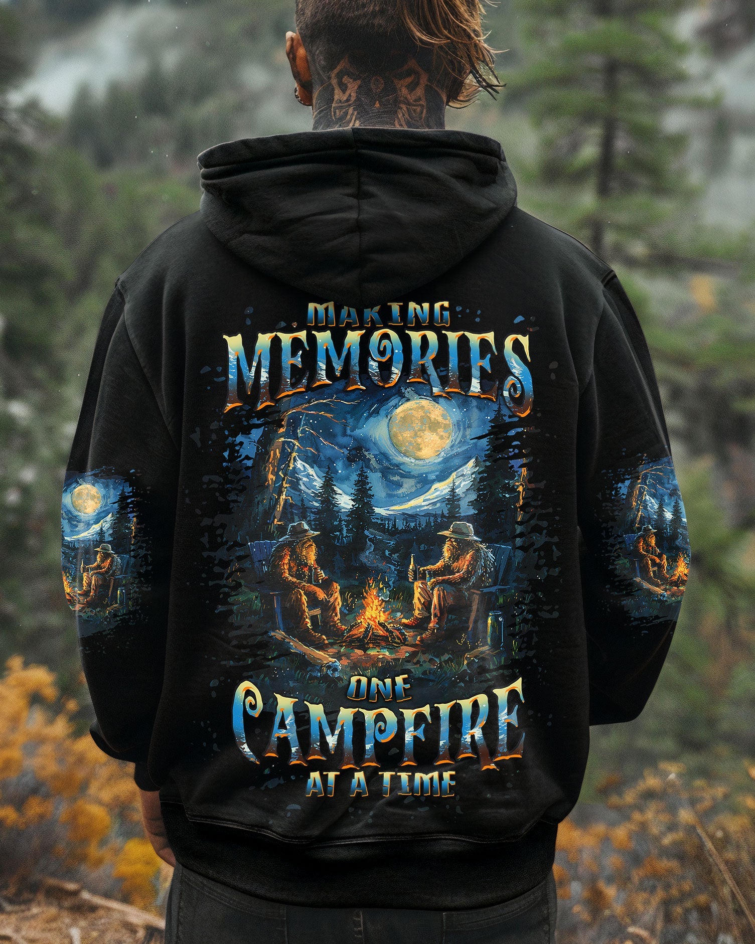 BLISSCORNERS MAKING MEMORIES ONE CAMPFIRE AT A TIME BIGFOOT ALL OVER PRINT