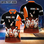 Blisscorners Perfect Orange Strike Bowling Personalized Name 3D Shirt